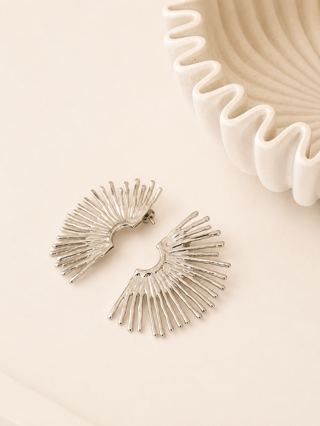 Boucles d'oreilles argentées : Solea