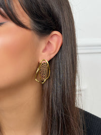Boucles d'oreilles dorées et léopard : Izia
