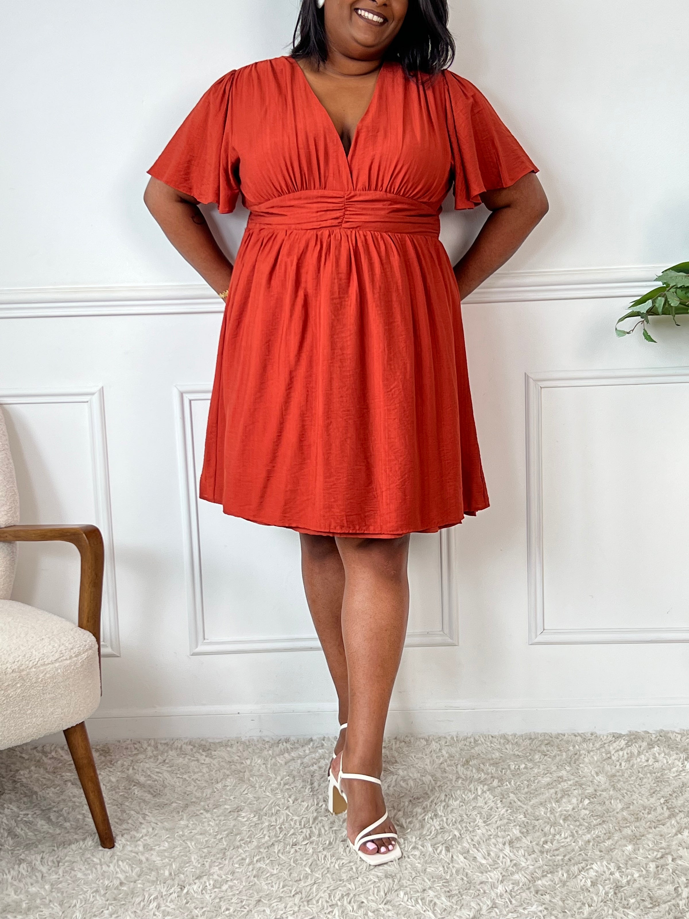 Robe terracotta grande taille femme – Loïcia - Main Image
