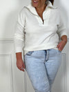 Pull camionneur blanc zip : Nae - Loïcia