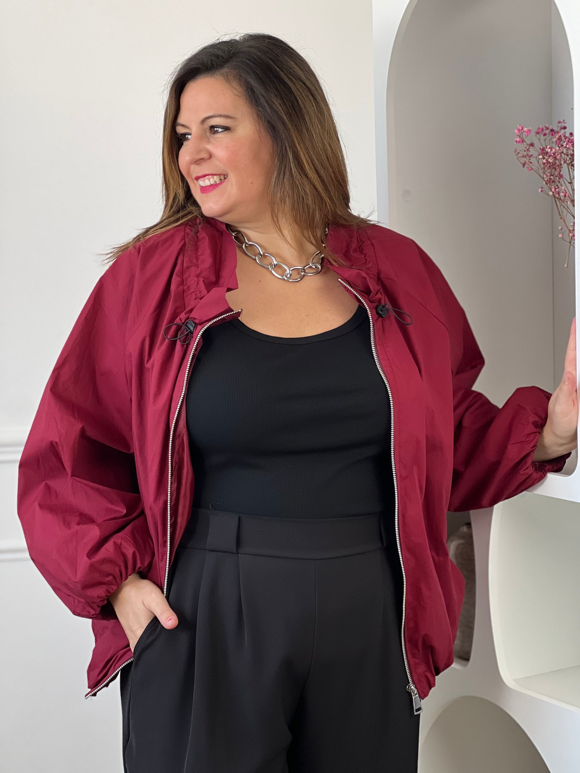 Parka bordeaux grande taille : Ciana