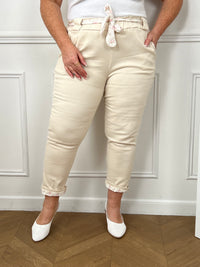 Beige cotton trousers: Shane