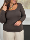 Top marron manches longues : Ana