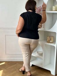 Plus size black blouse: Hana