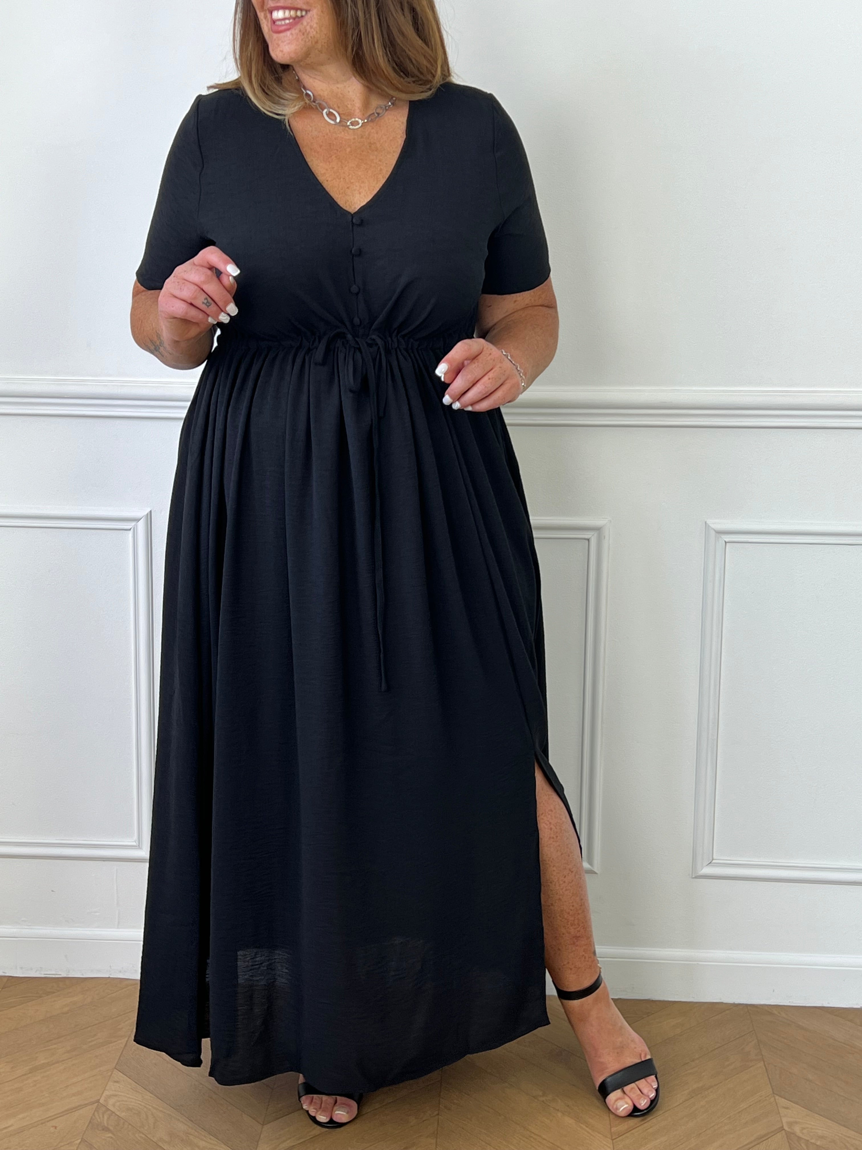 Robe longue noire grande taille femme Loicia