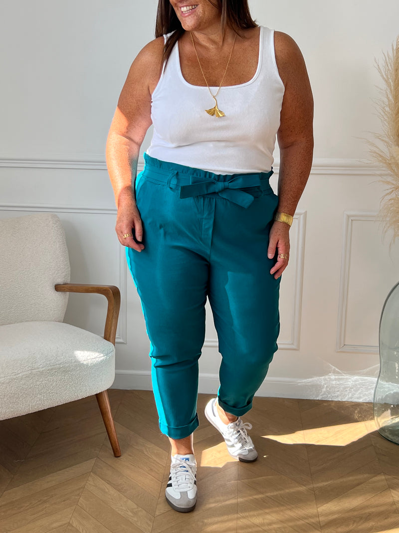 Pantalon bleu canard grande taille : Kelly