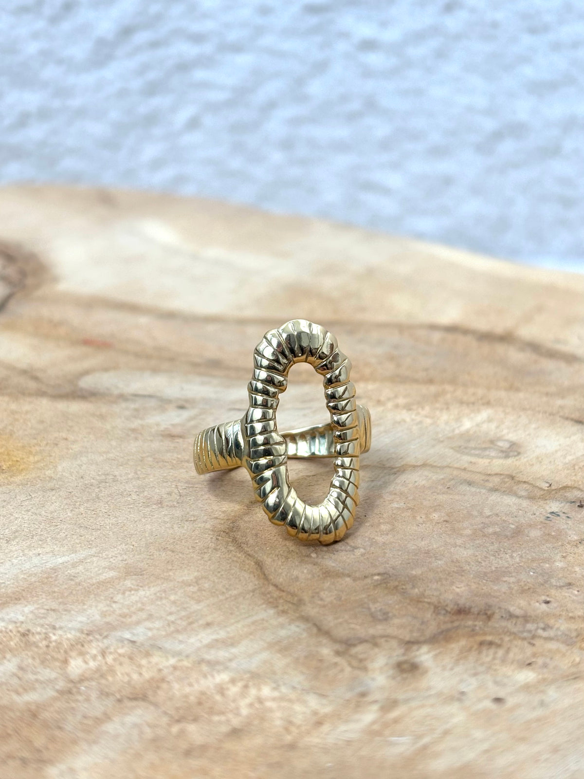 Bague dorée acier inoxydable : Ebony