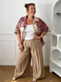 Chemise bordeaux à motifs grande taille : Thalia