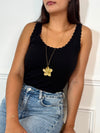 Collier long réglable doré : Aslo