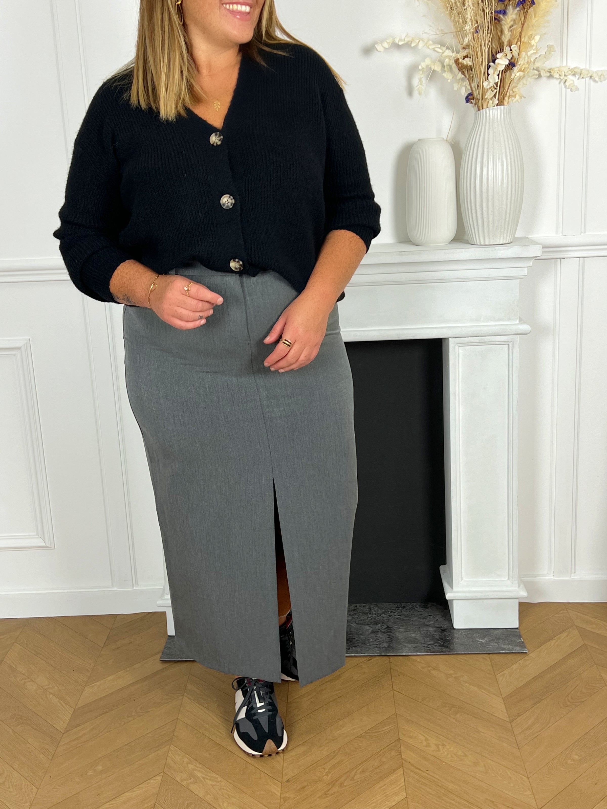 Jupe longue grise Curve Diana