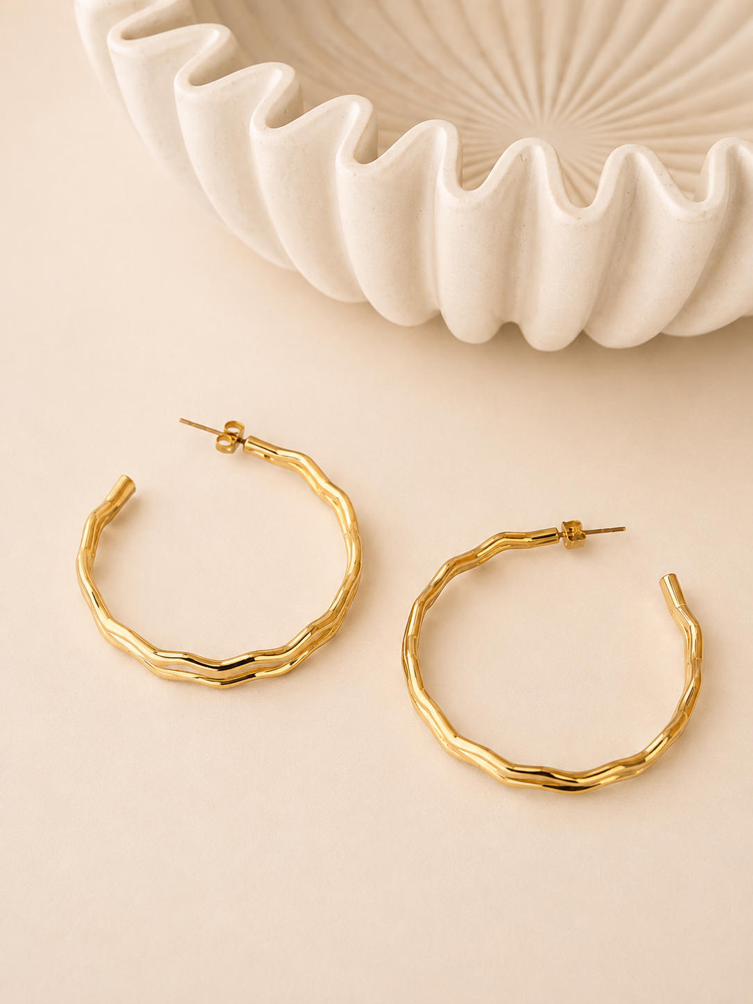 Boucles d'oreilles créoles dorées : Bluey
