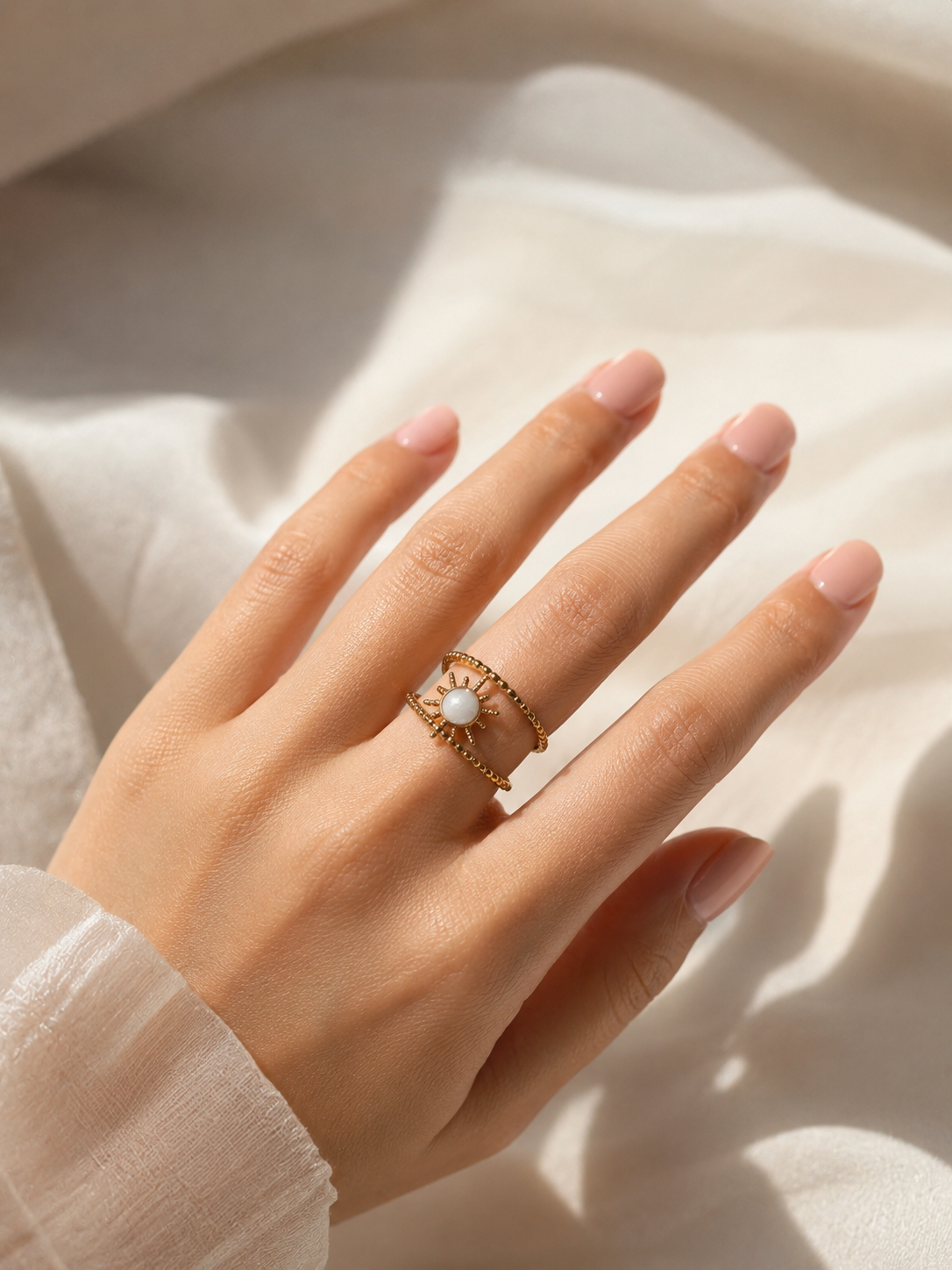 Bague écrue et dorée : Geva