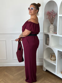 Combinaison bordeaux col bateau grande taille : Carlota