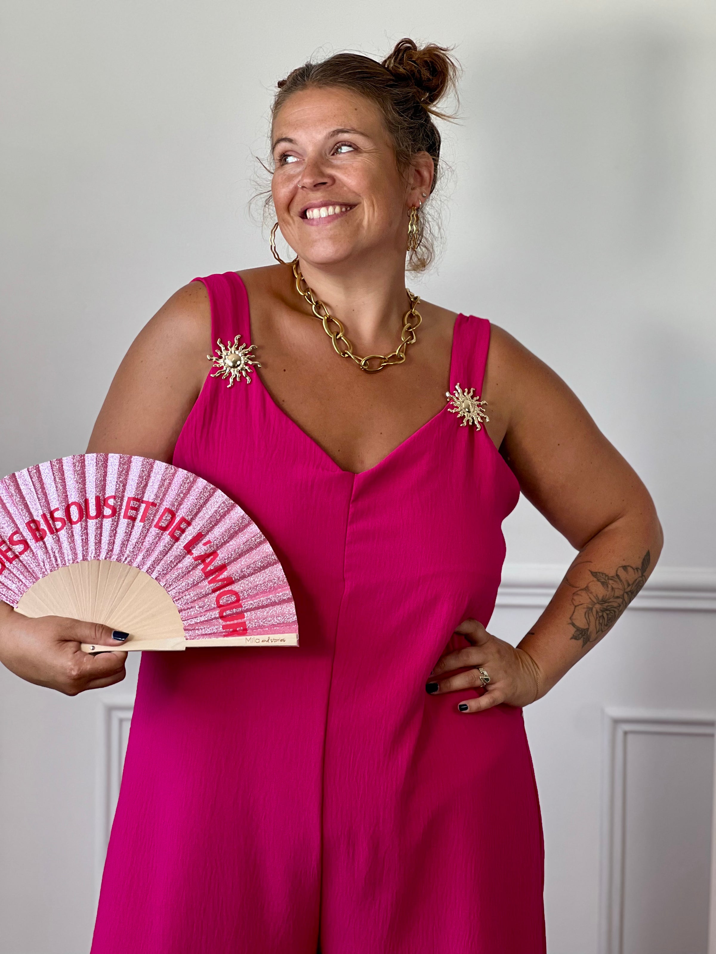 Combinaison fuchsia grande taille : Madeline