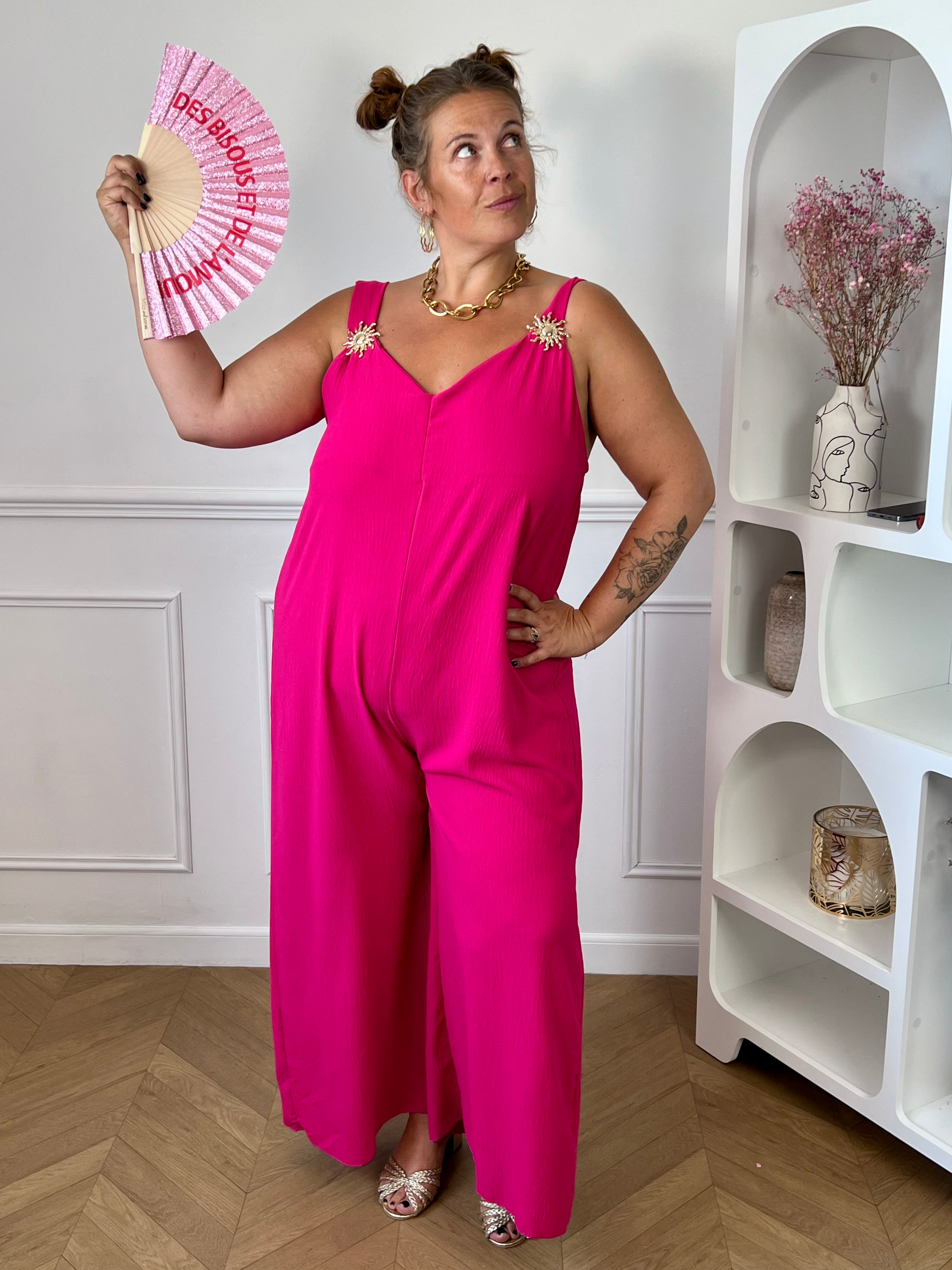 Combinaison fuchsia grande taille : Madeline