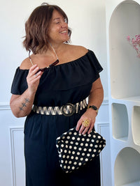 Combinaison longue noire grande taille Made in Italy vue de face – Loïcia
