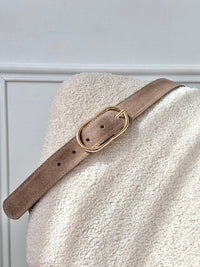 Taupe leather belt: Jules