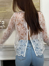 Blouse écrue en broderie : Evelina