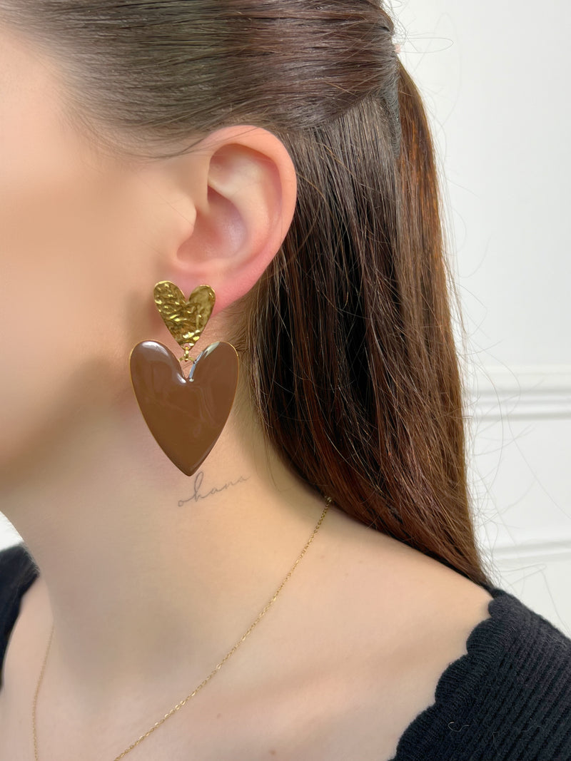 Boucles d'oreilles marrons : Lovia