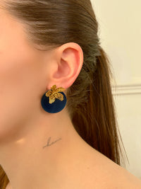 Boucles d’oreilles bleues et dorées : Lorena