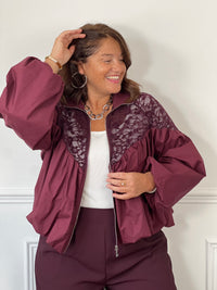 Veste bordeaux grande taille : Lilia