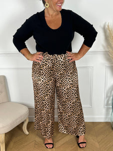 Pantalon motif léopard Curve : Elinia