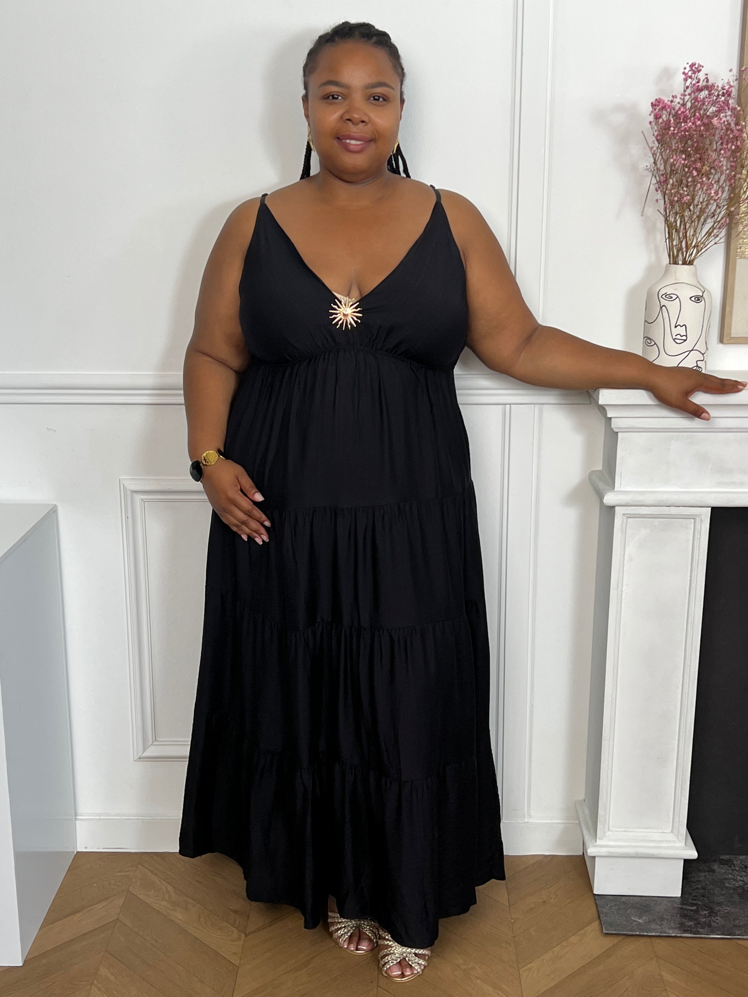 Robe longue noire grande taille : Loetitia