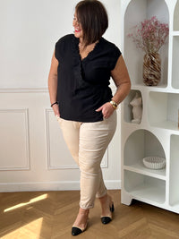 Plus size black blouse: Hana