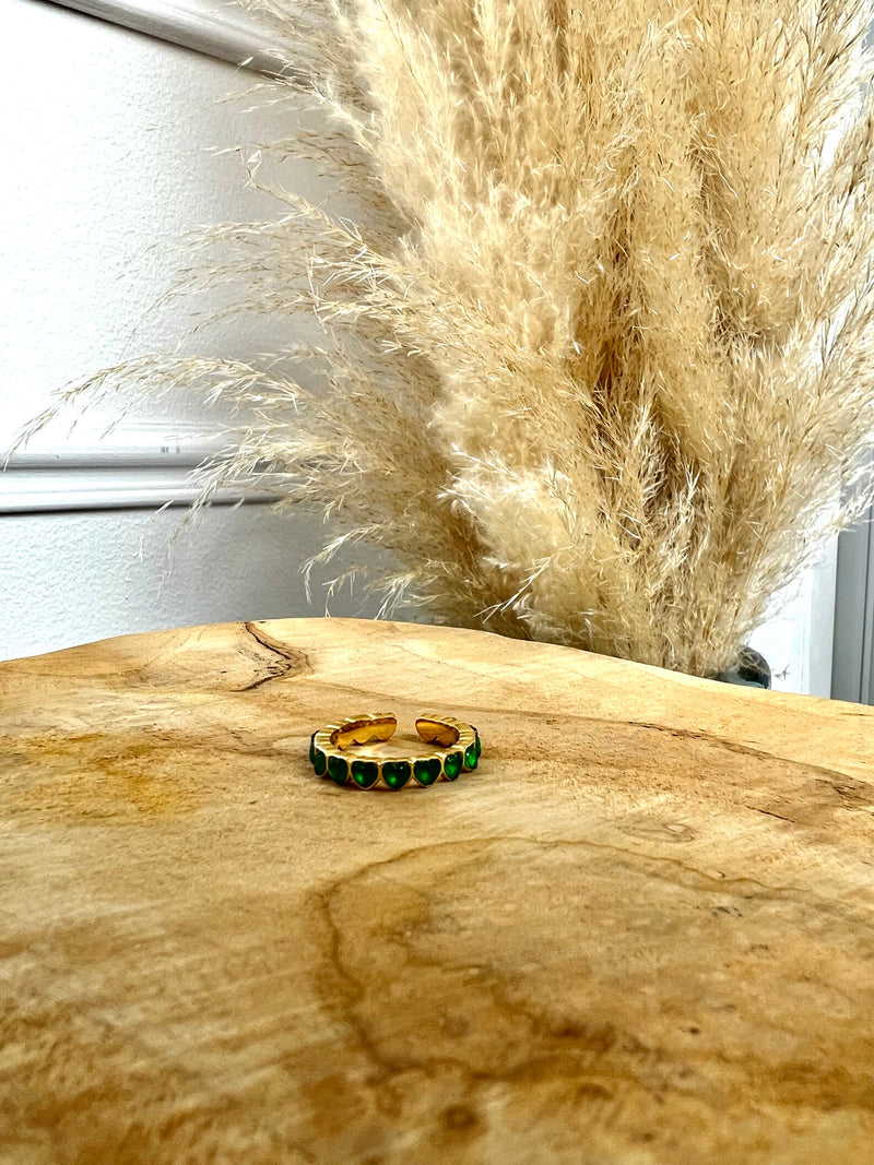 Bague cœurs verts : Vany