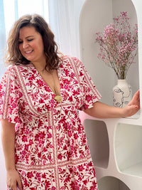 Fuchsia plus size dress: Octalina