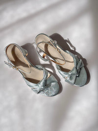 Sandales argentées à talons : Marion