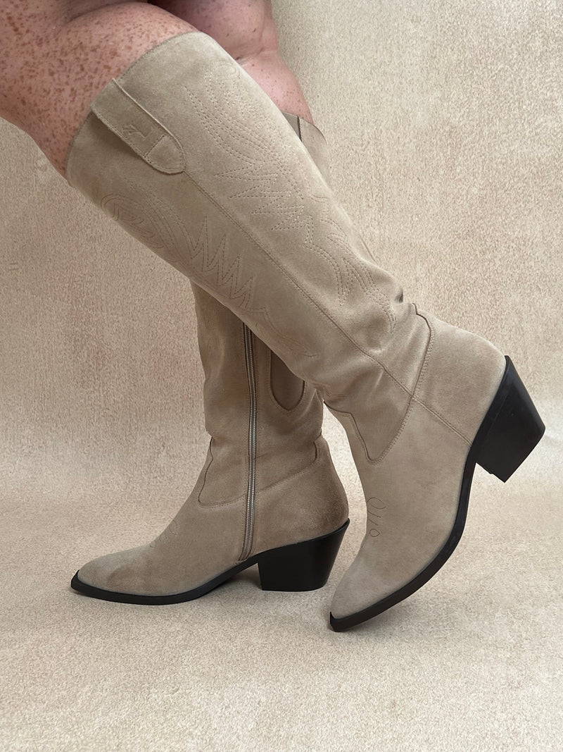Santiag beige mollets larges : Nevada