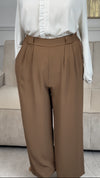 Pantalon camel coupe droite grande taille : Elie