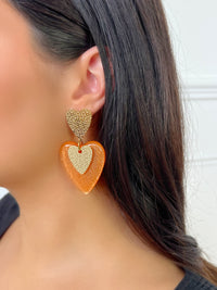 Boucles d'oreilles orange et dorée : Dixie