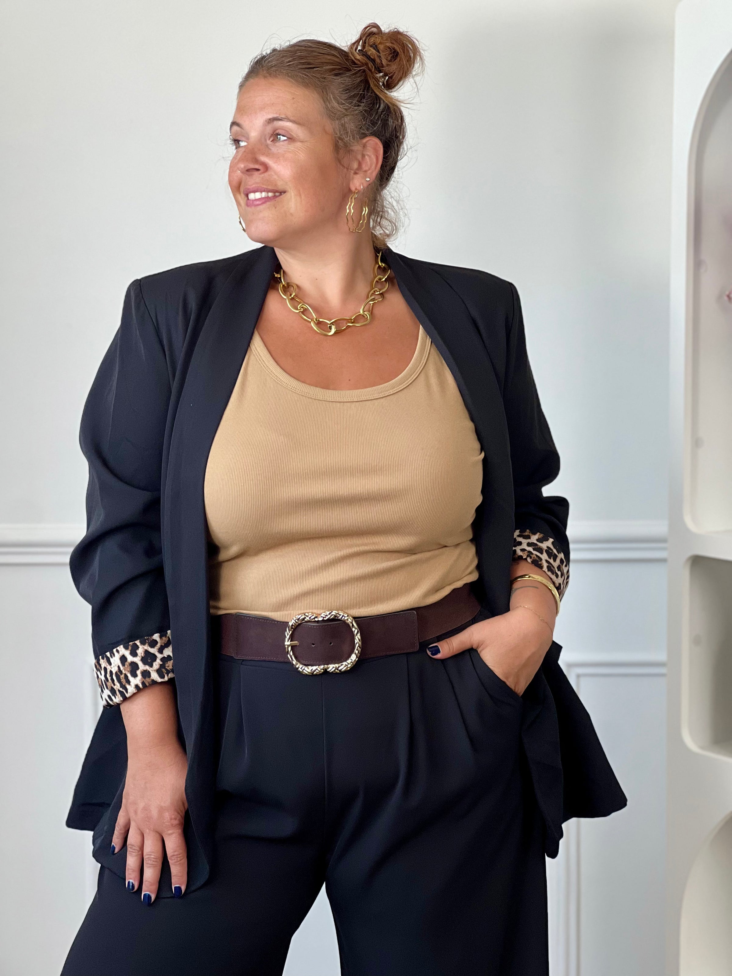 Blazer noir grande taille : Leonora