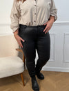 Pantalon noir polaire en simili Curve : Luis