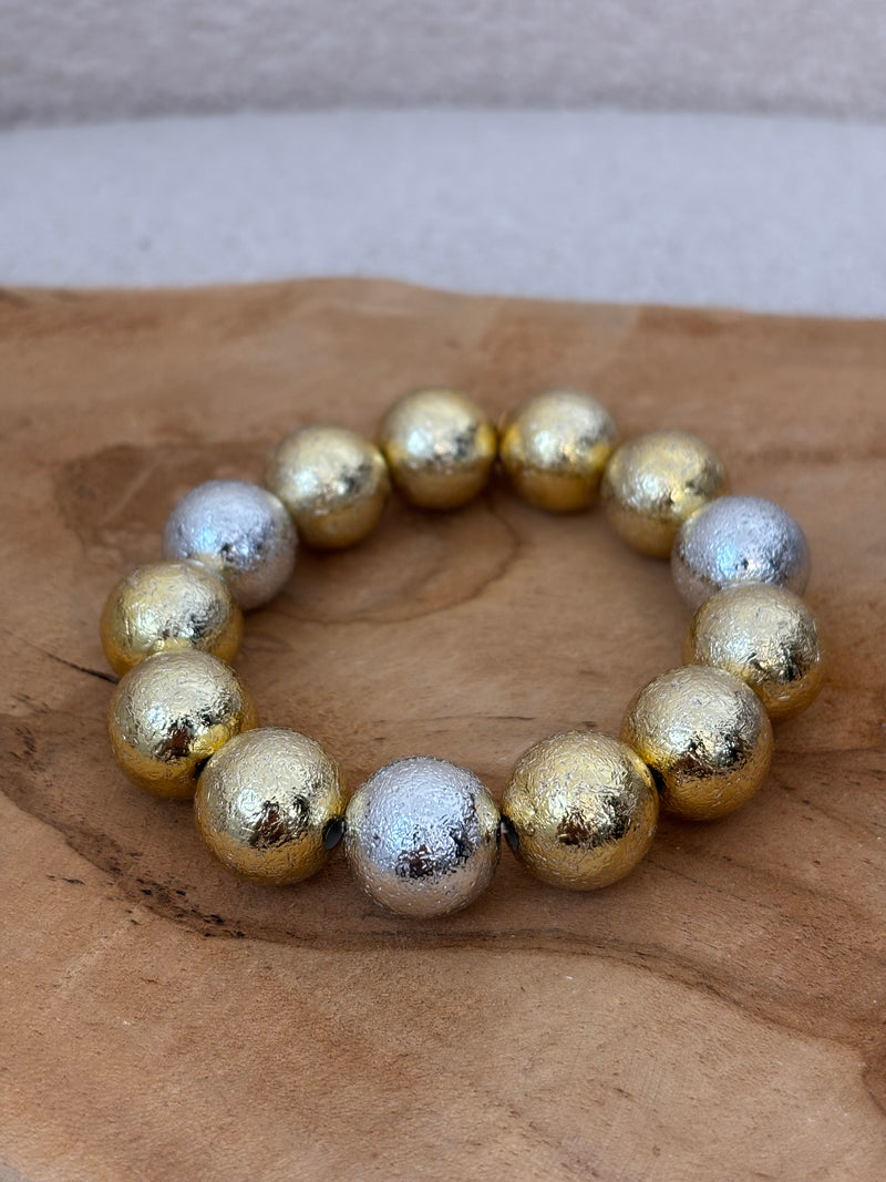 Bracelet doré et argenté : fête