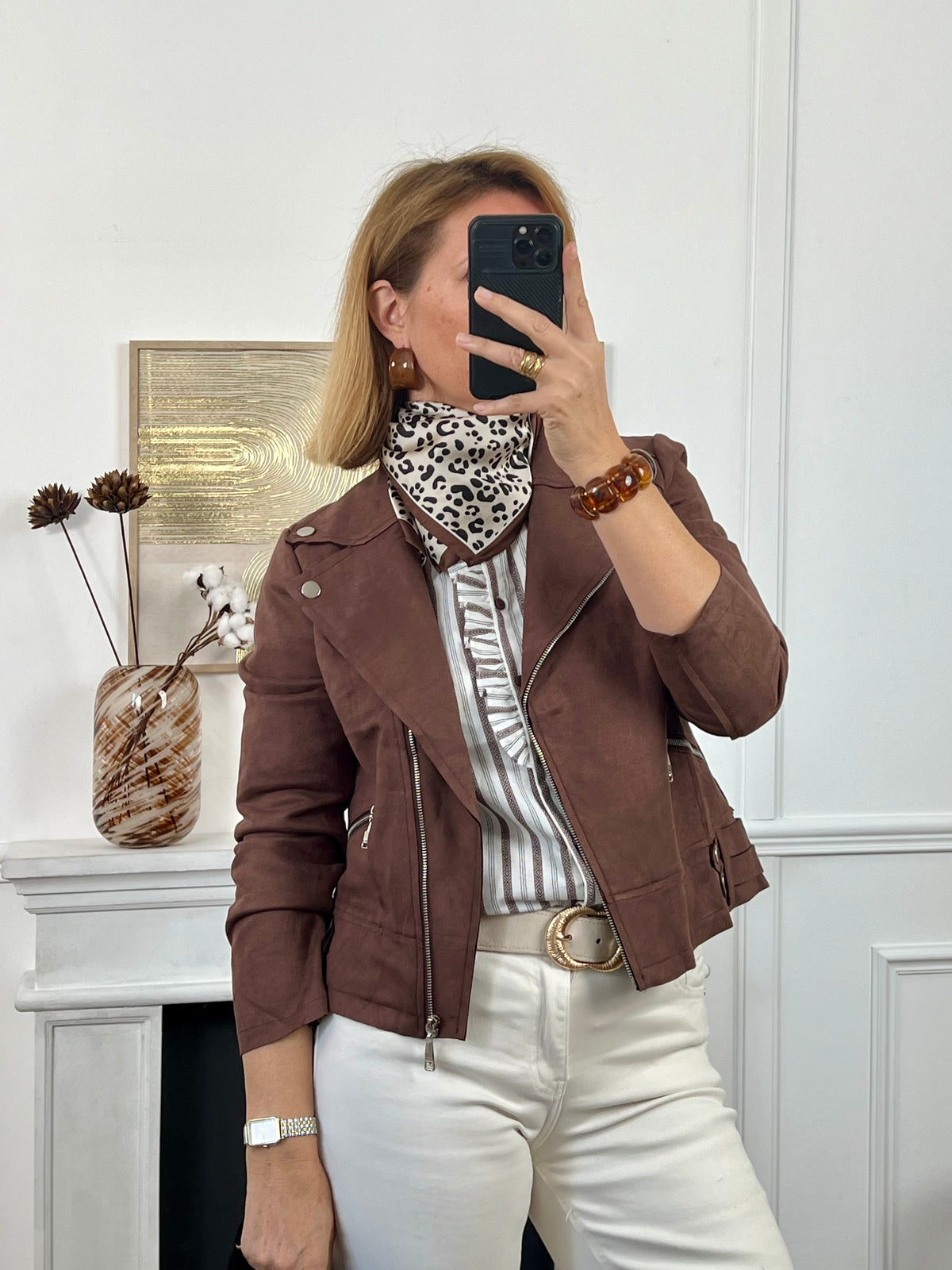 Chemise écrue à motifs : Capucine