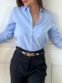 Chemise bleue : Elaina