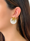 Boucles d’oreilles écrue et dorées : Lorena