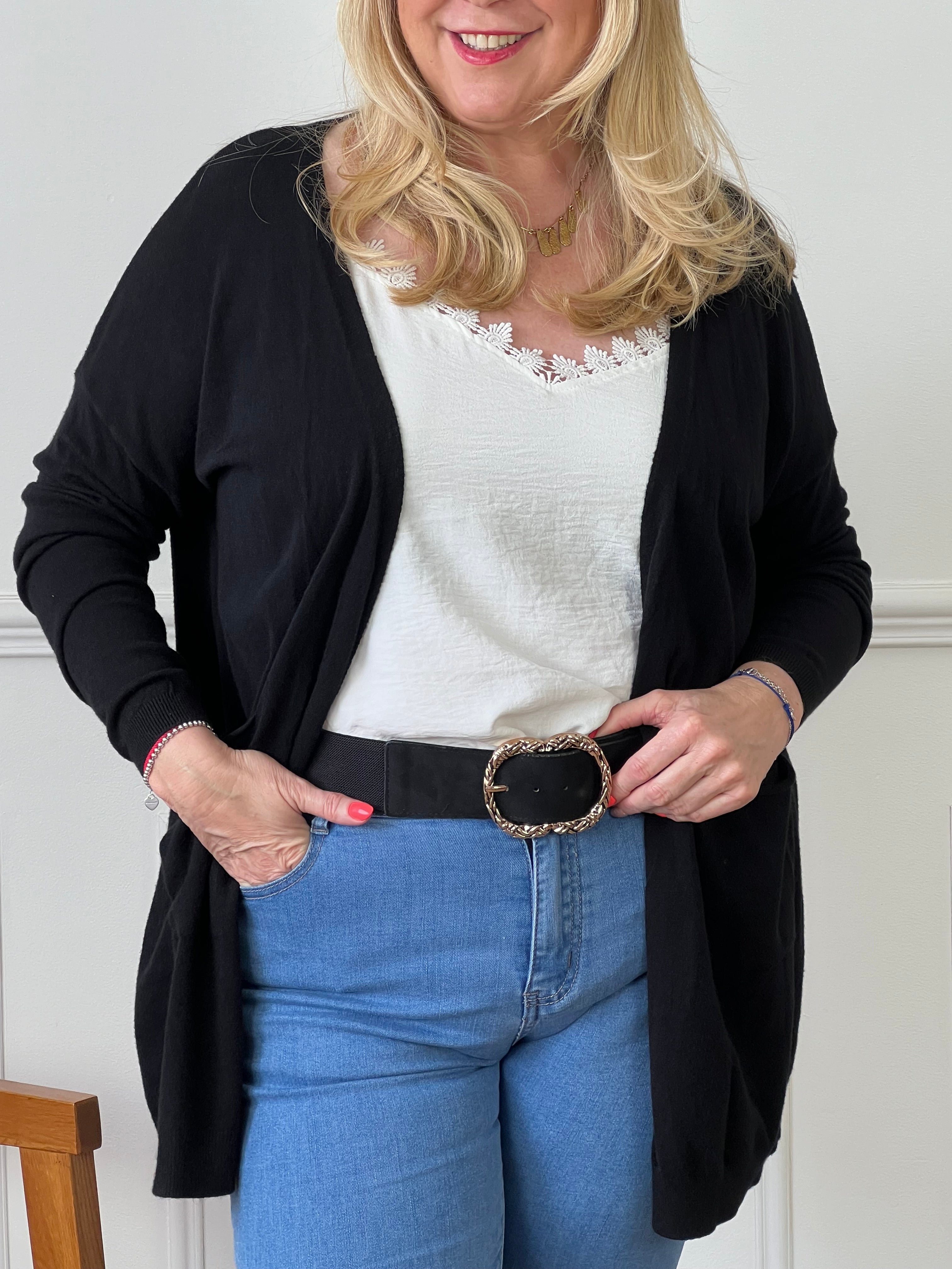 Women's plus size black cardigan – Loïcia