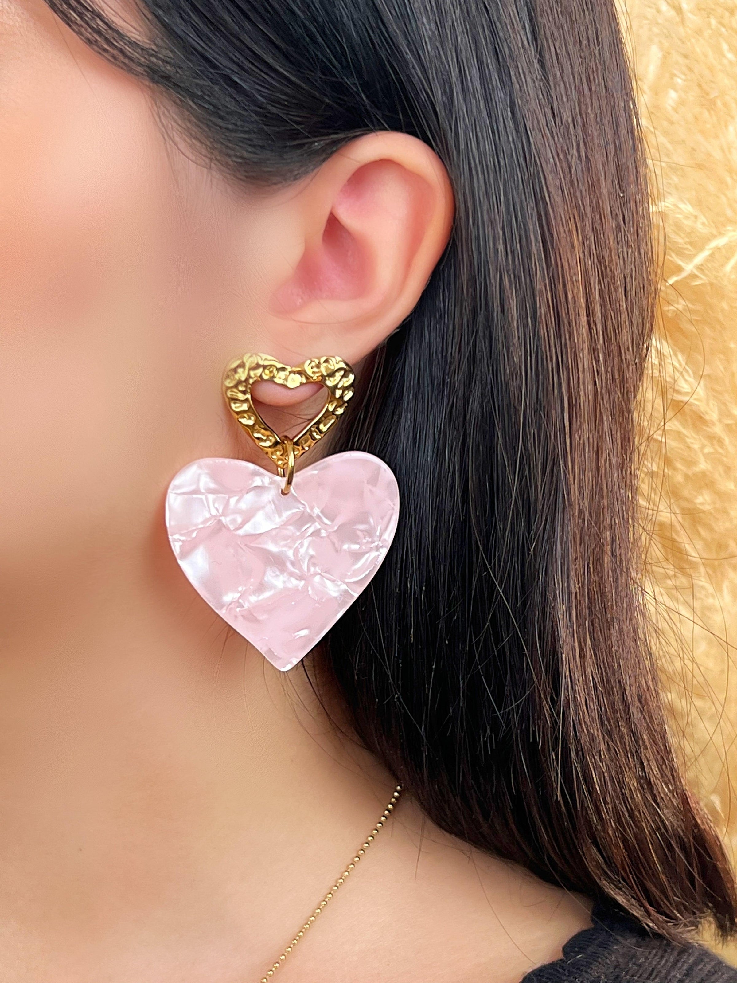 Boucles d'oreilles roses : Amore - Loïcia