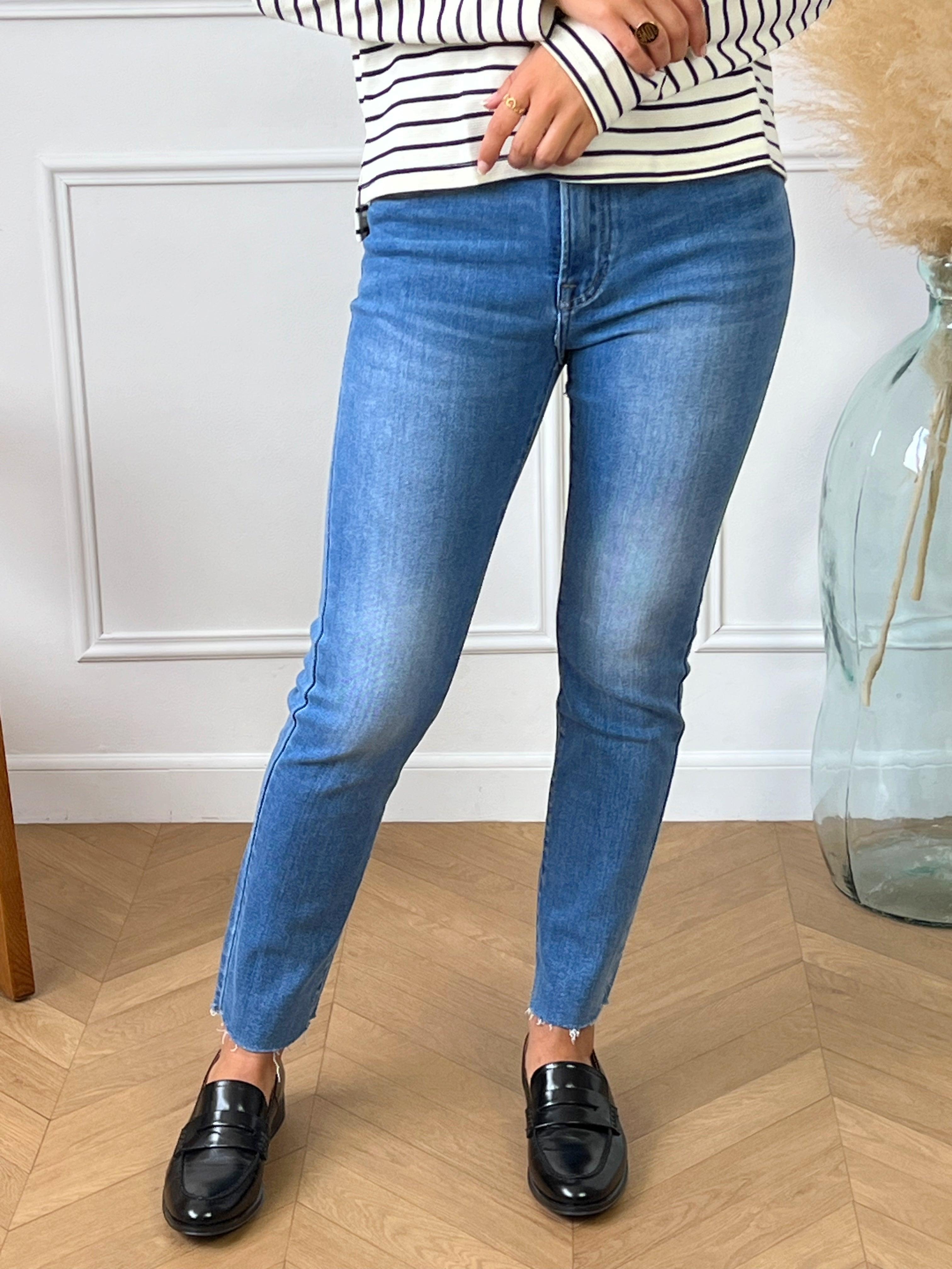 Jeans bleu femme hot sale