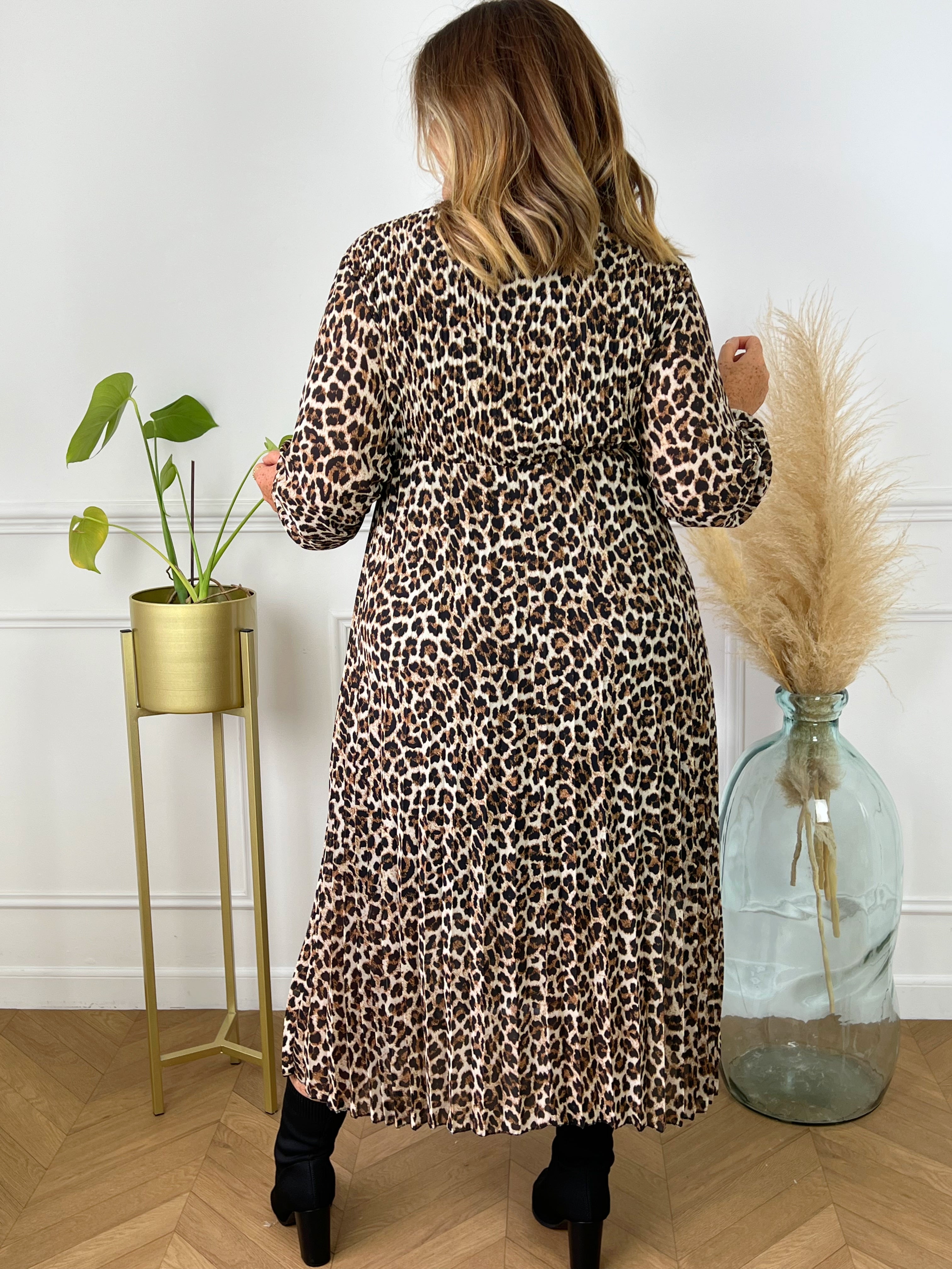 Robe leopard best sale manche longue