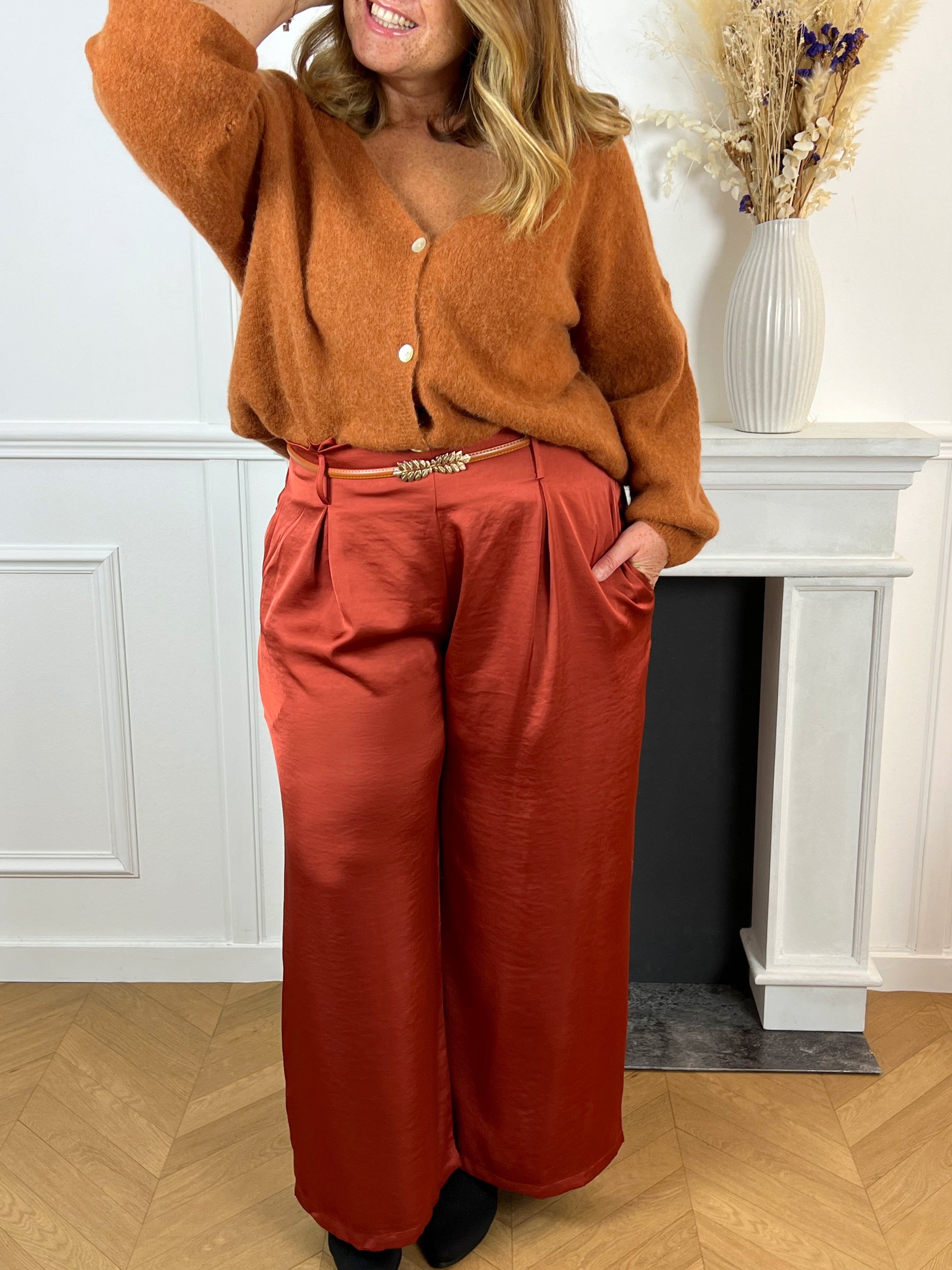 Pantalon rouge brique hotsell