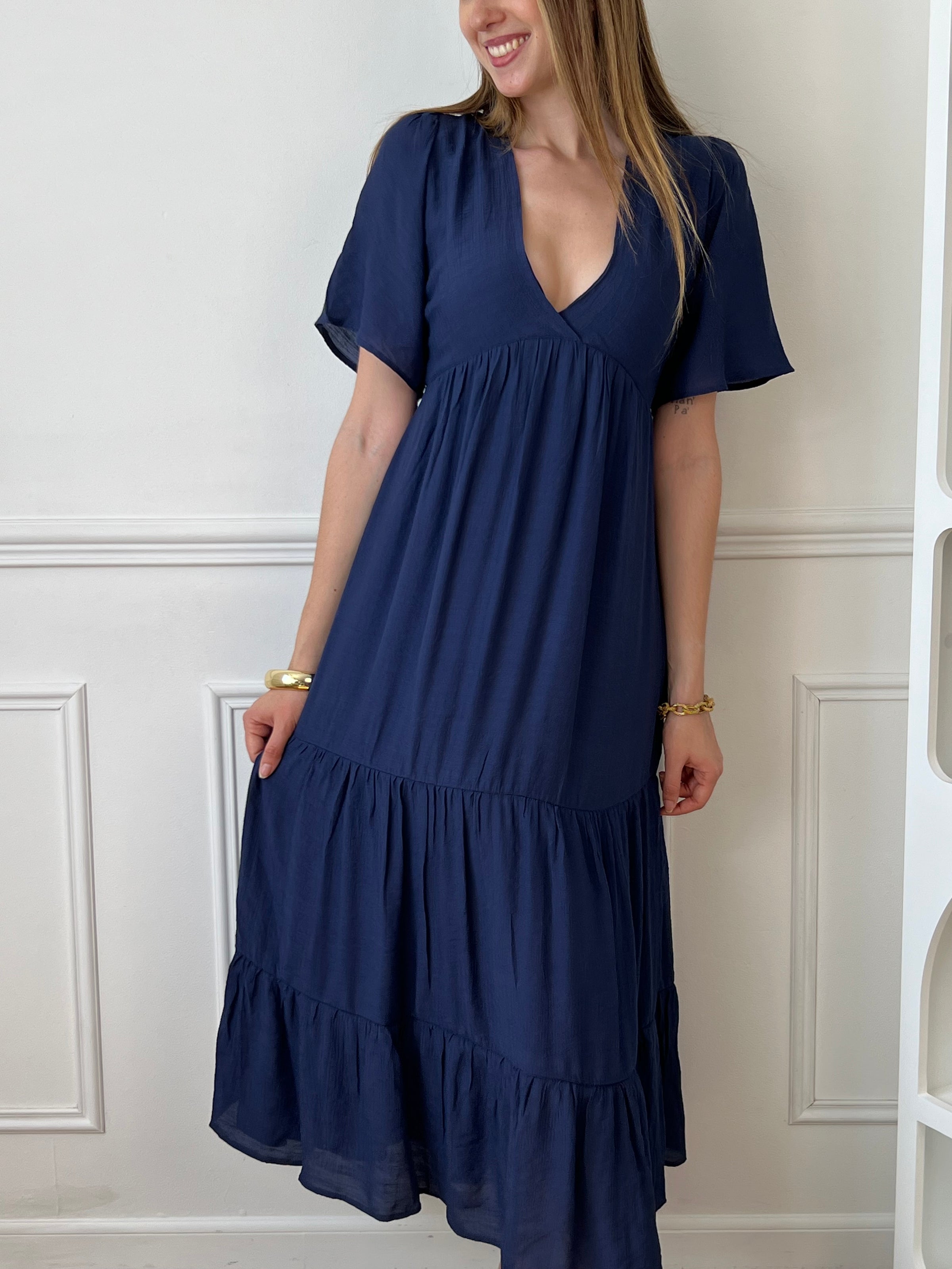 Langes, marineblaues Kleid: Aylan
