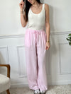 Pantalon rose gaze de coton : Jolina