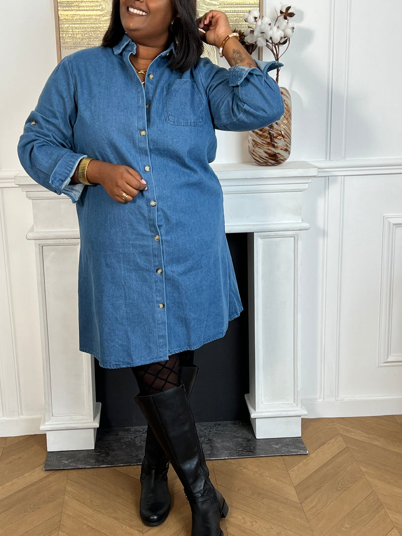 Robe en jean grande taille : Kella