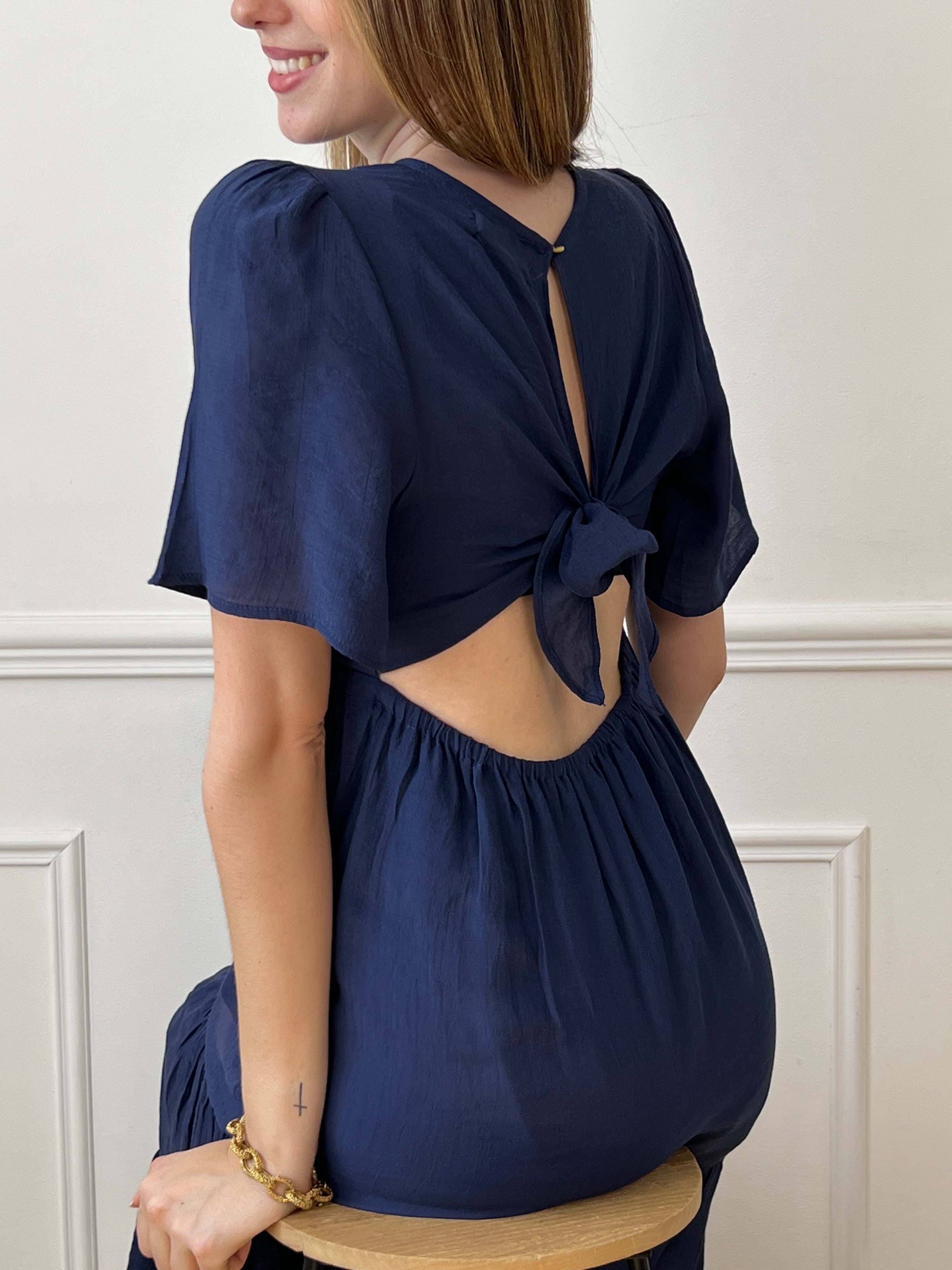 Langes, marineblaues Kleid: Aylan
