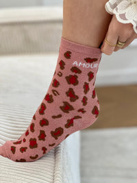 Chaussettes roses, marron et rouges : Chausy